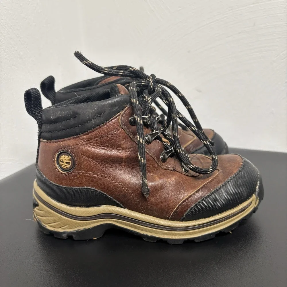 Timberland Toddler Boots Boys Brown Leather‎ Size 9.5 Outdoor 22813